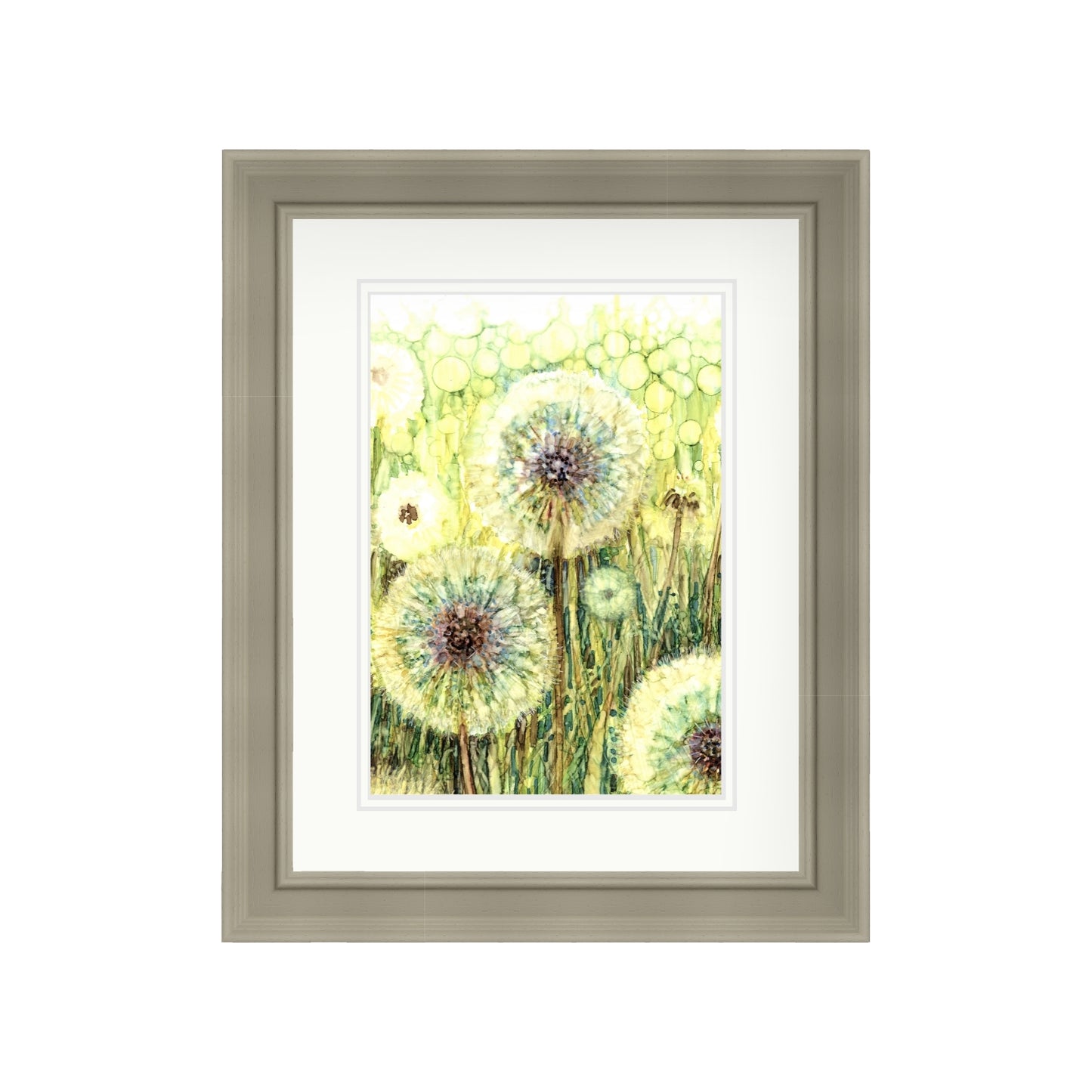 Dandelion Clocks in Alcohol Inks