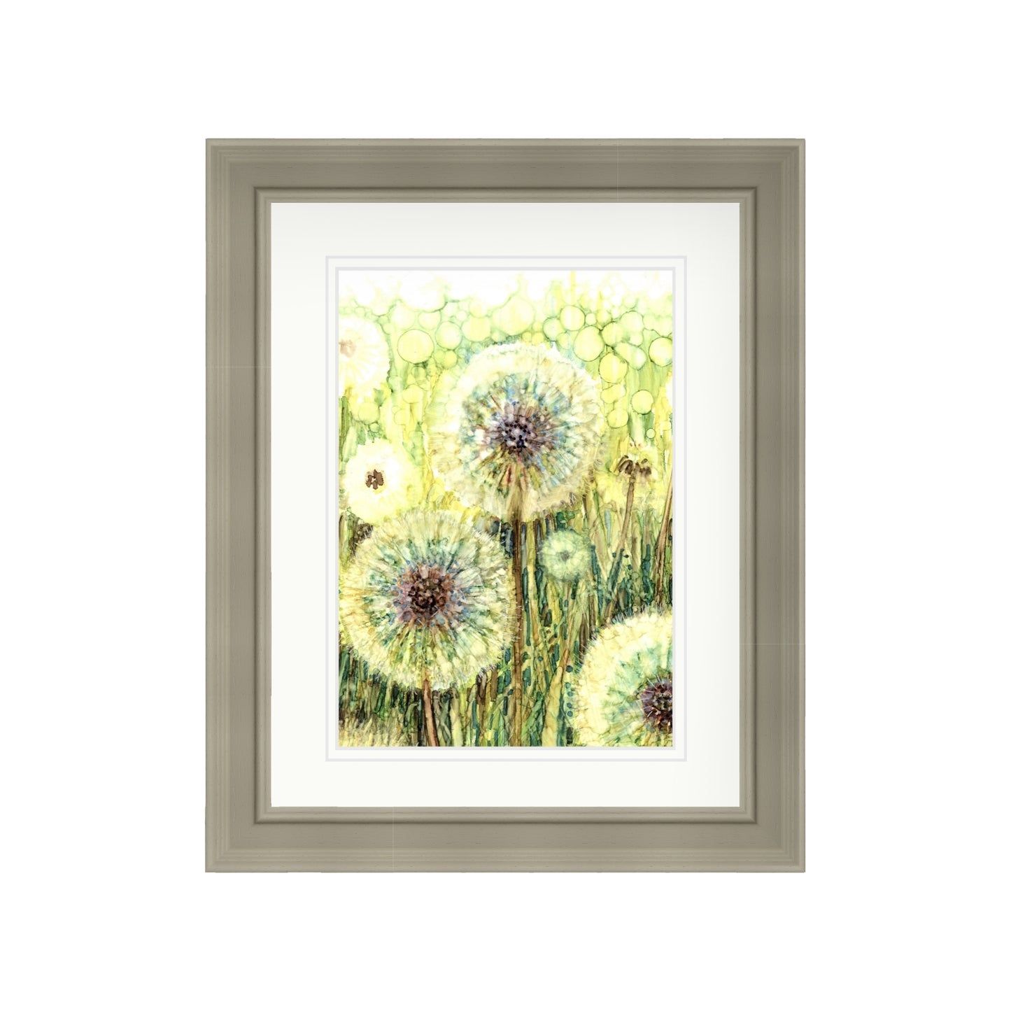 Dandelion Clocks in Alcohol Inks