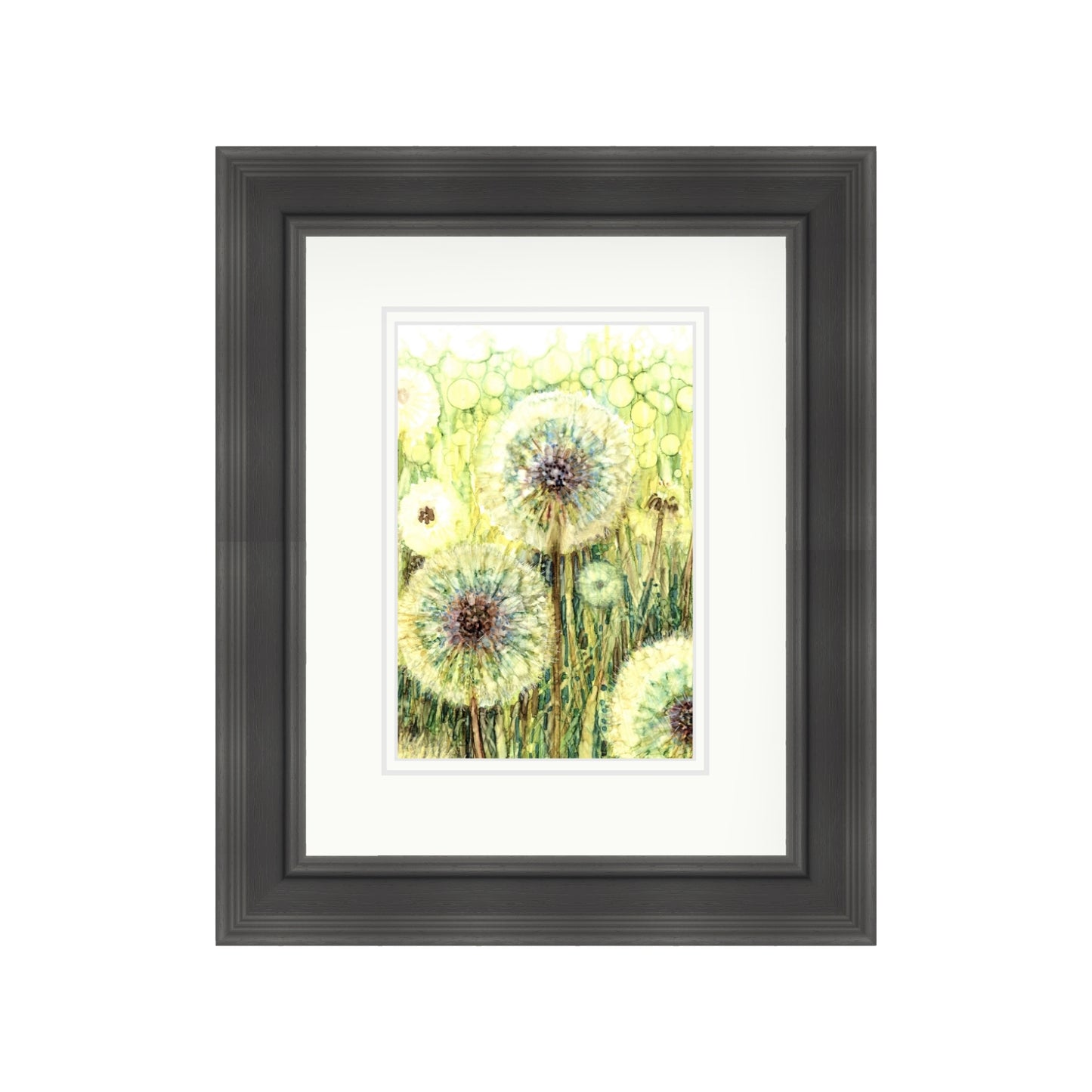 Dandelion Clocks in Alcohol Inks