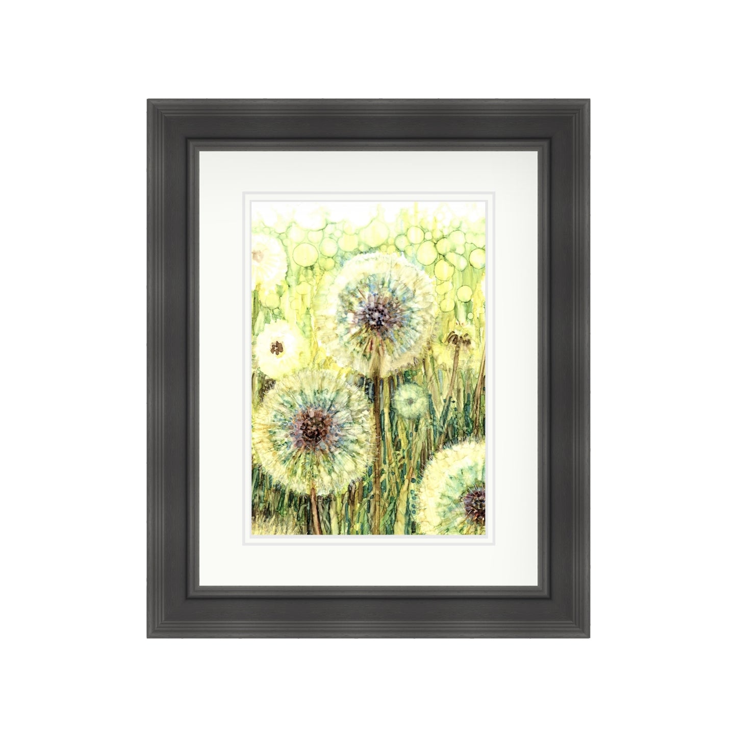 Dandelion Clocks in Alcohol Inks