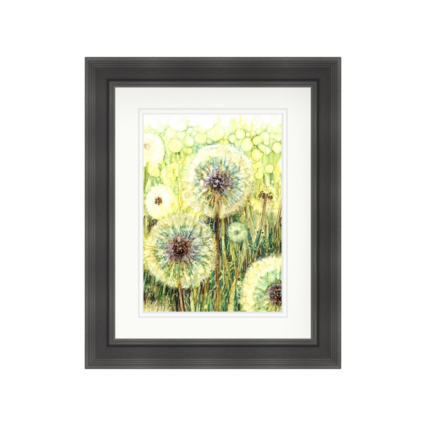 Dandelion Clocks in Alcohol Inks