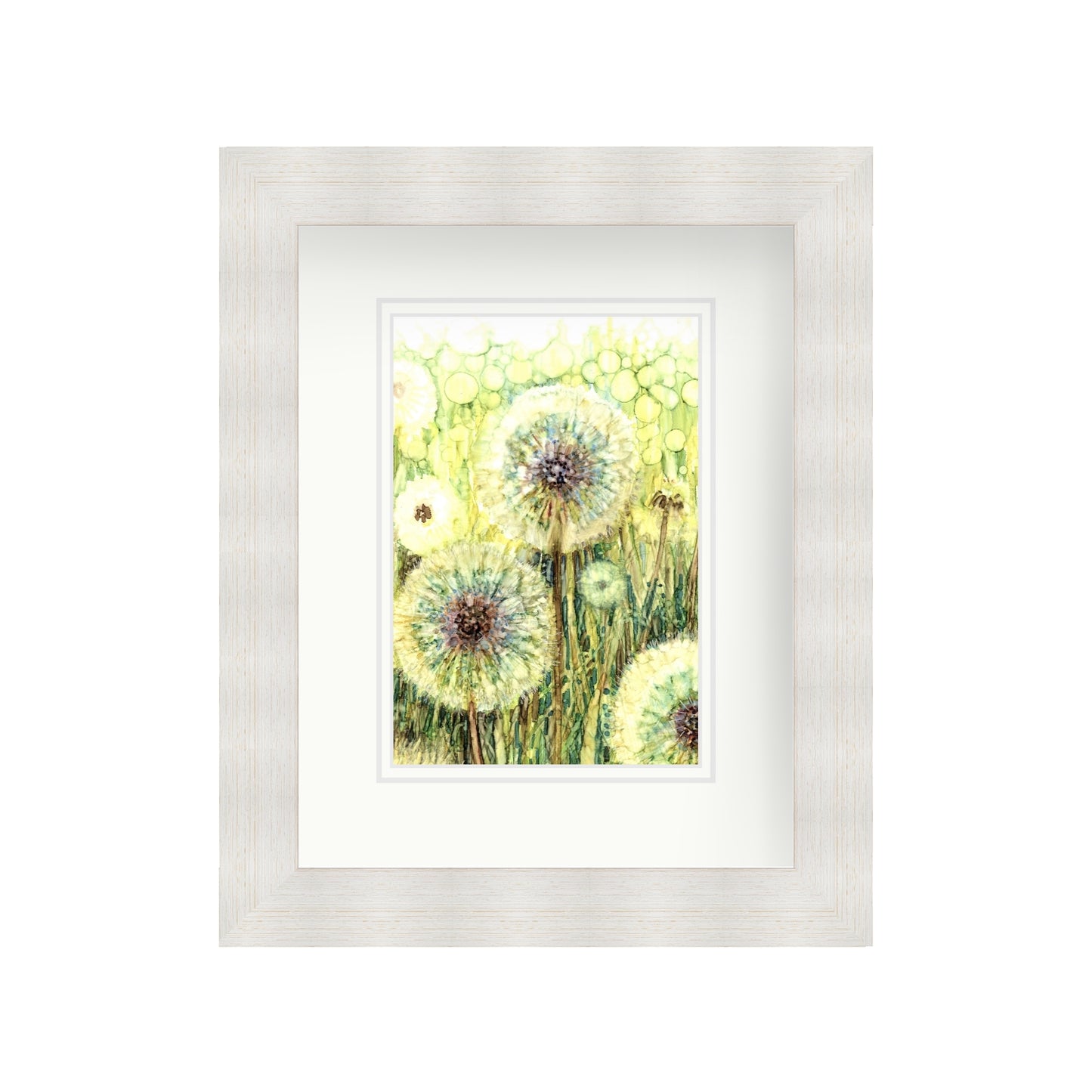 Dandelion Clocks in Alcohol Inks