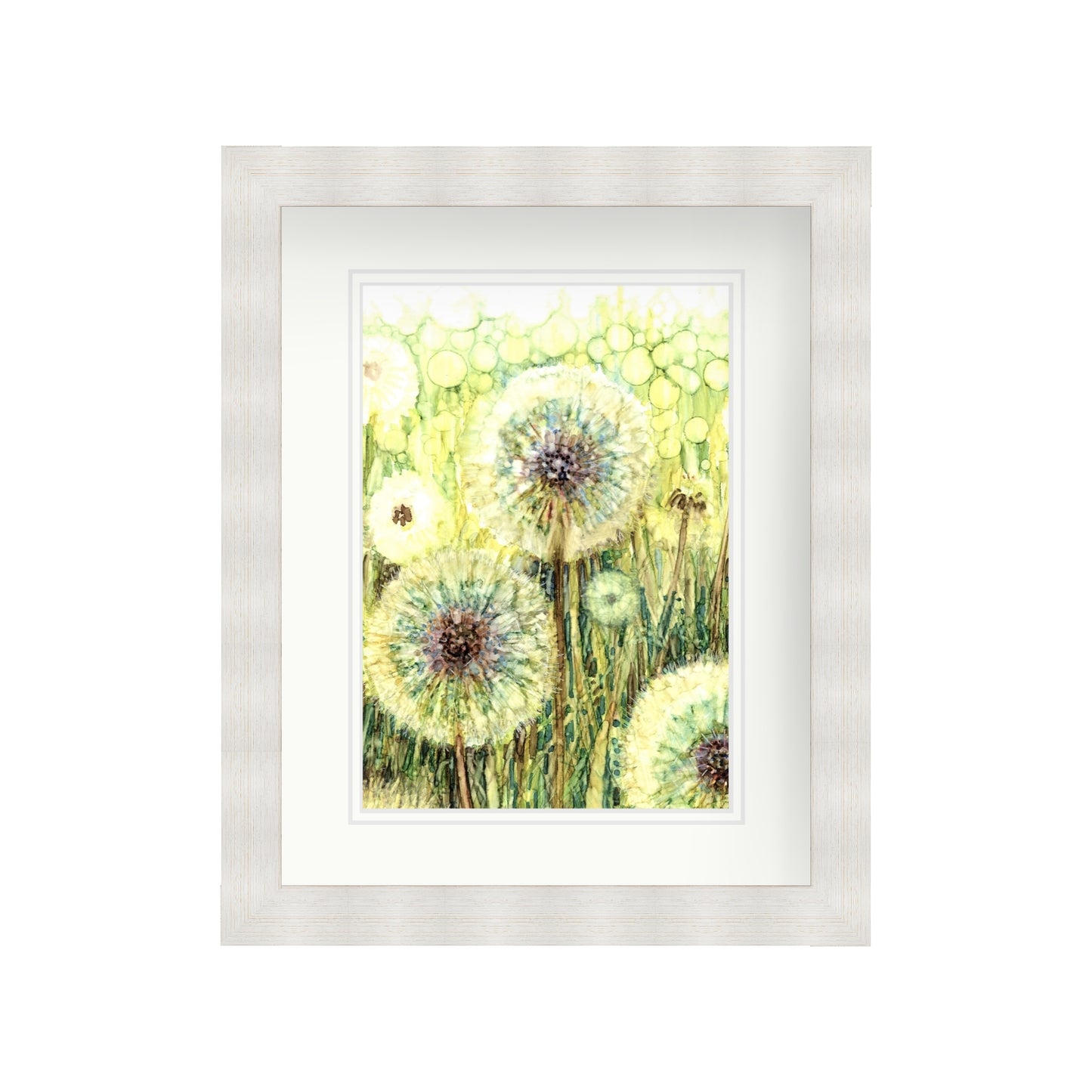 Dandelion Clocks in Alcohol Inks