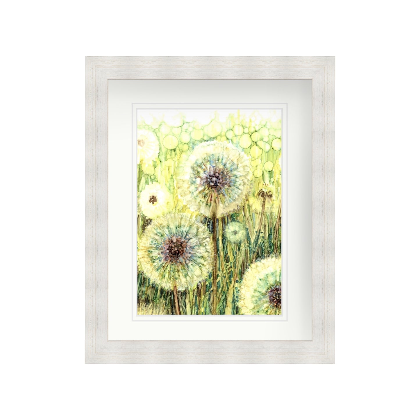 Dandelion Clocks in Alcohol Inks
