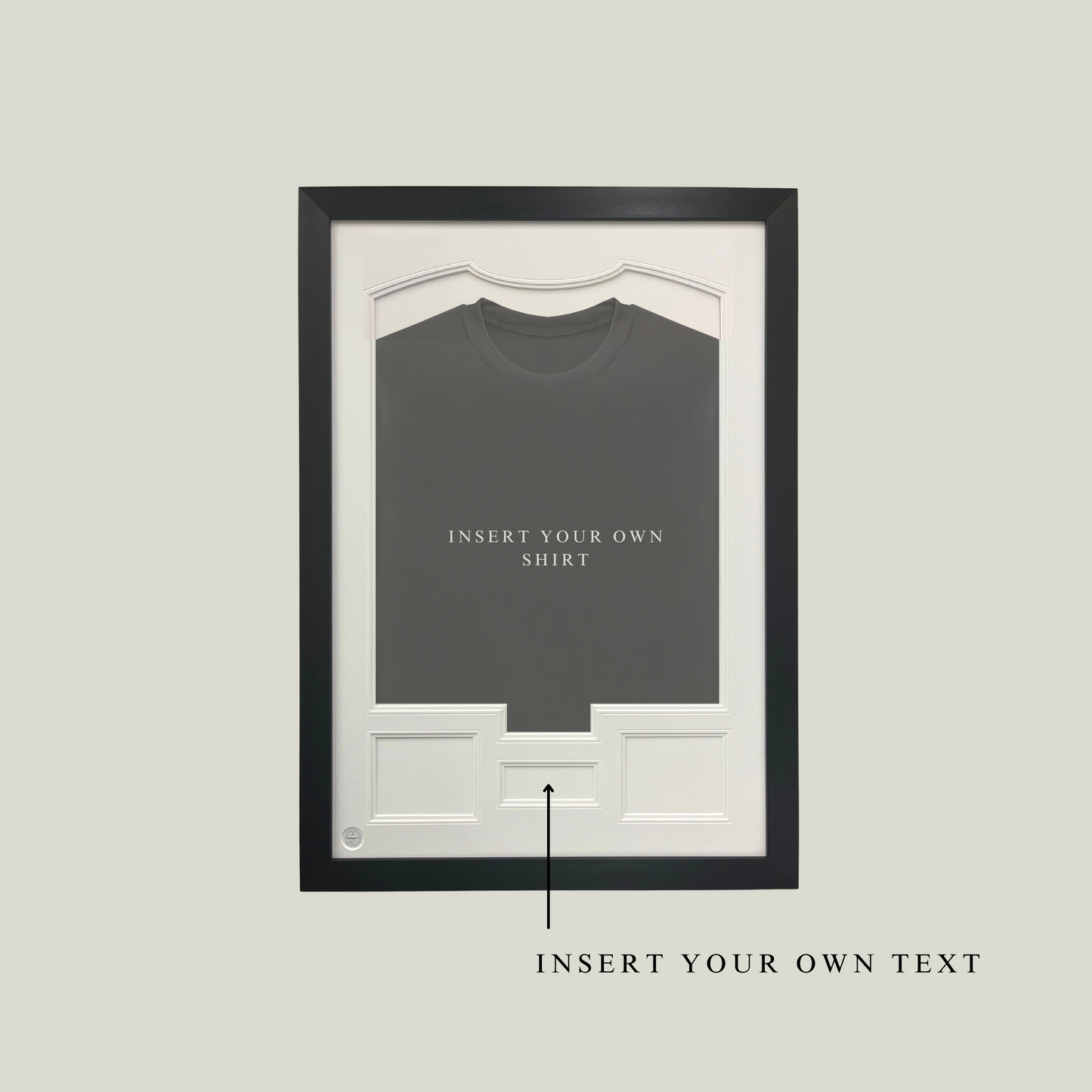 Sport shirt frame - Exclusive white for 2 photos, with shaped collar (DIY)