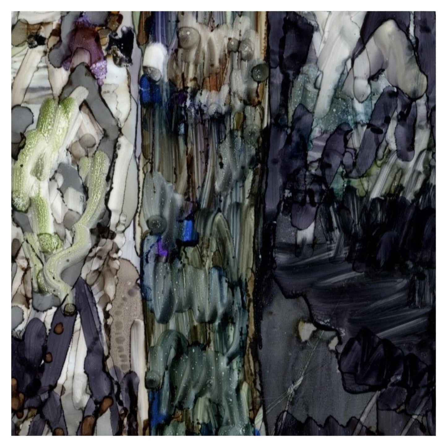 Silver Birch in Alcohol Ink with Viridian