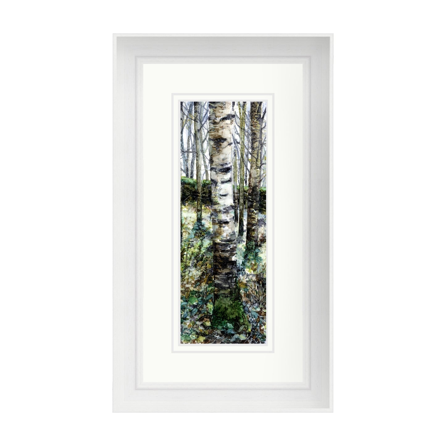 Langsett Reservoir Birches with Ferns in Alcohol Inks