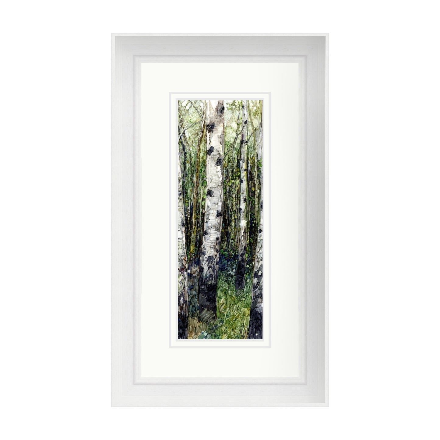 Silver Birch in Alcohol Ink with Viridian