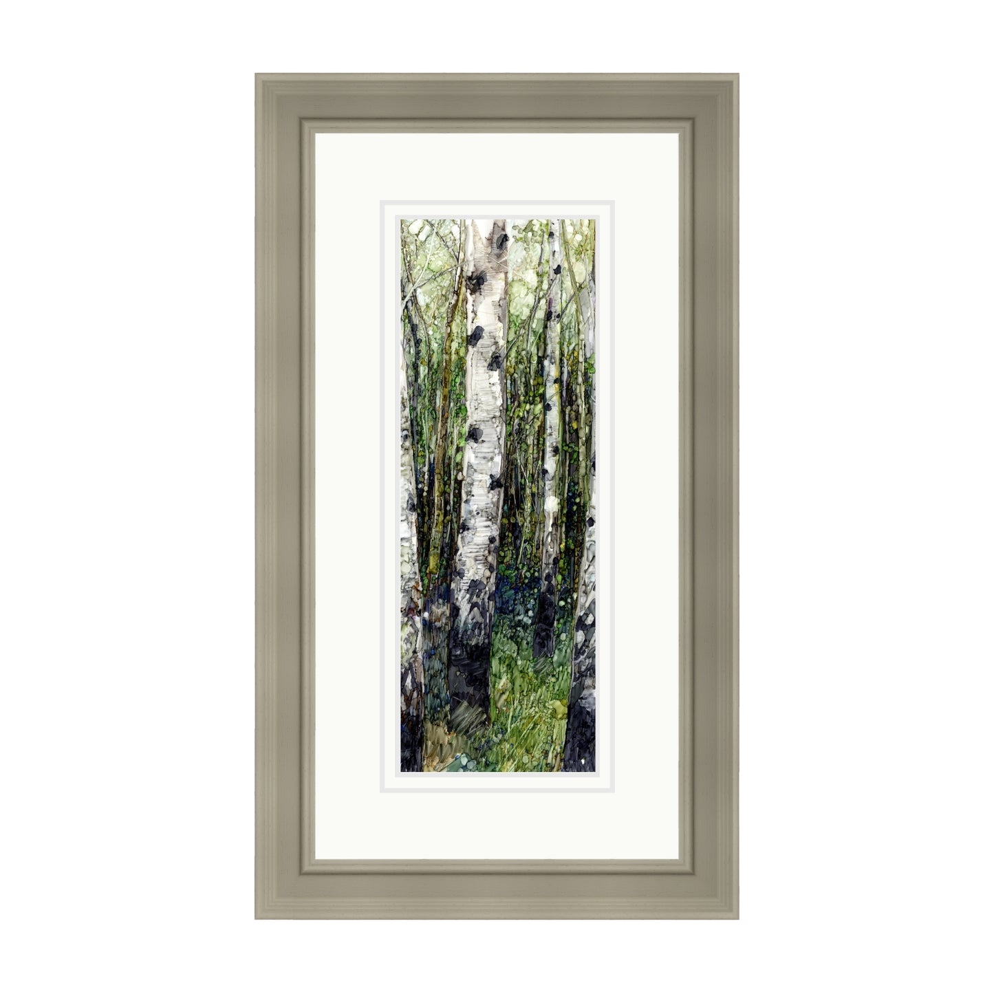 Silver Birch in Alcohol Ink with Viridian