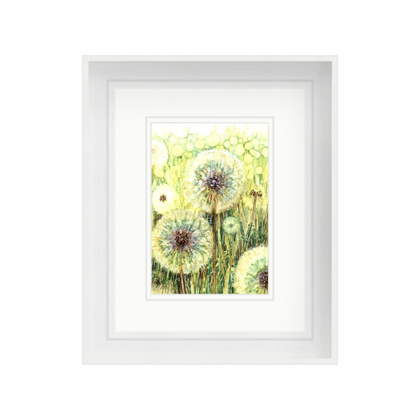 Dandelion Clocks in Alcohol Inks