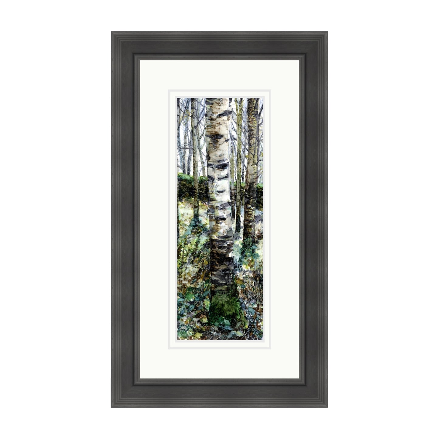 Langsett Reservoir Birches with Ferns in Alcohol Inks