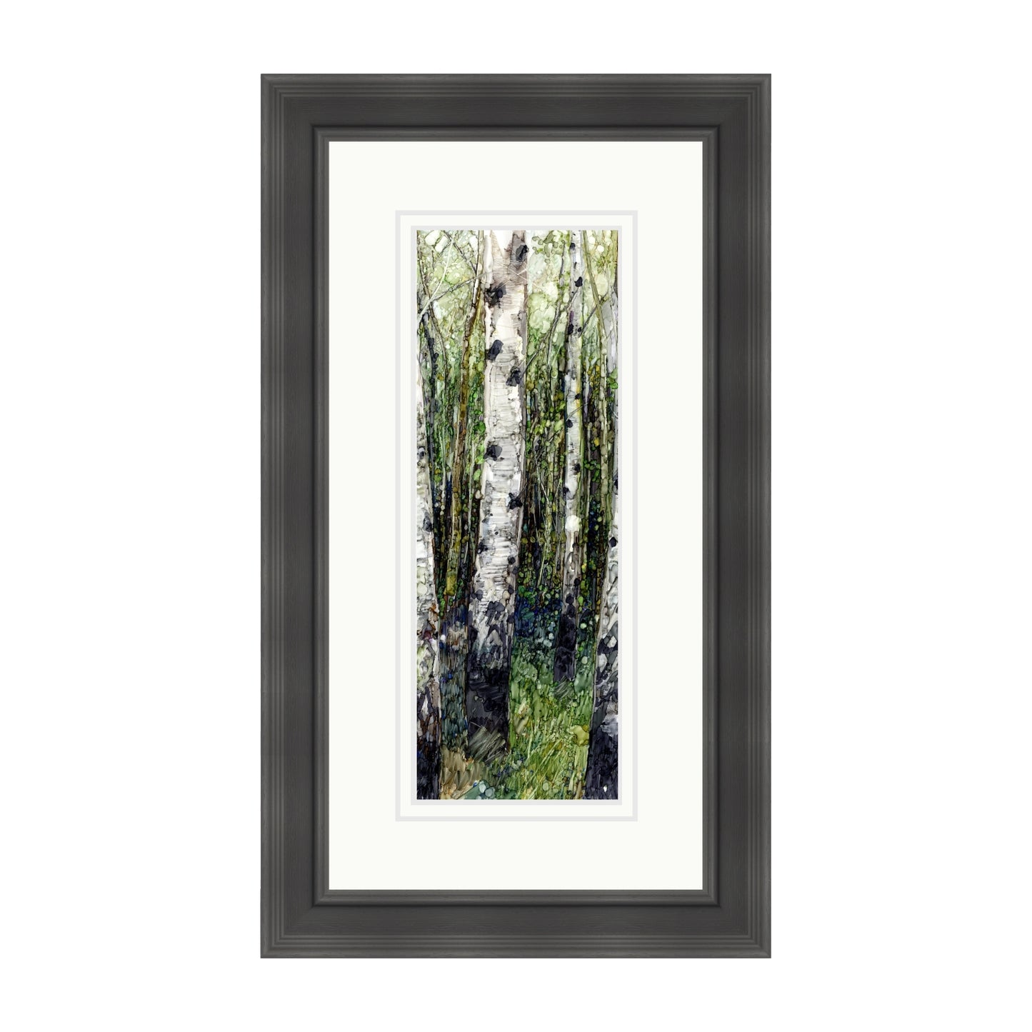 Silver Birch in Alcohol Ink with Viridian