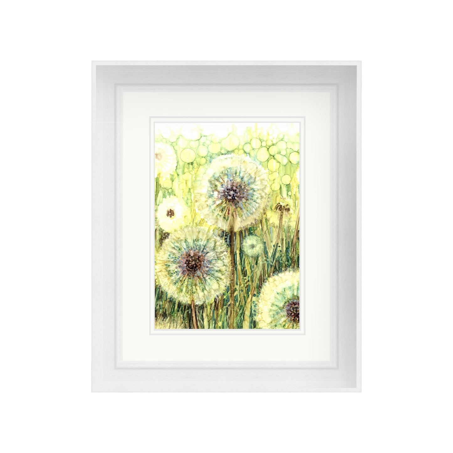Dandelion Clocks in Alcohol Inks