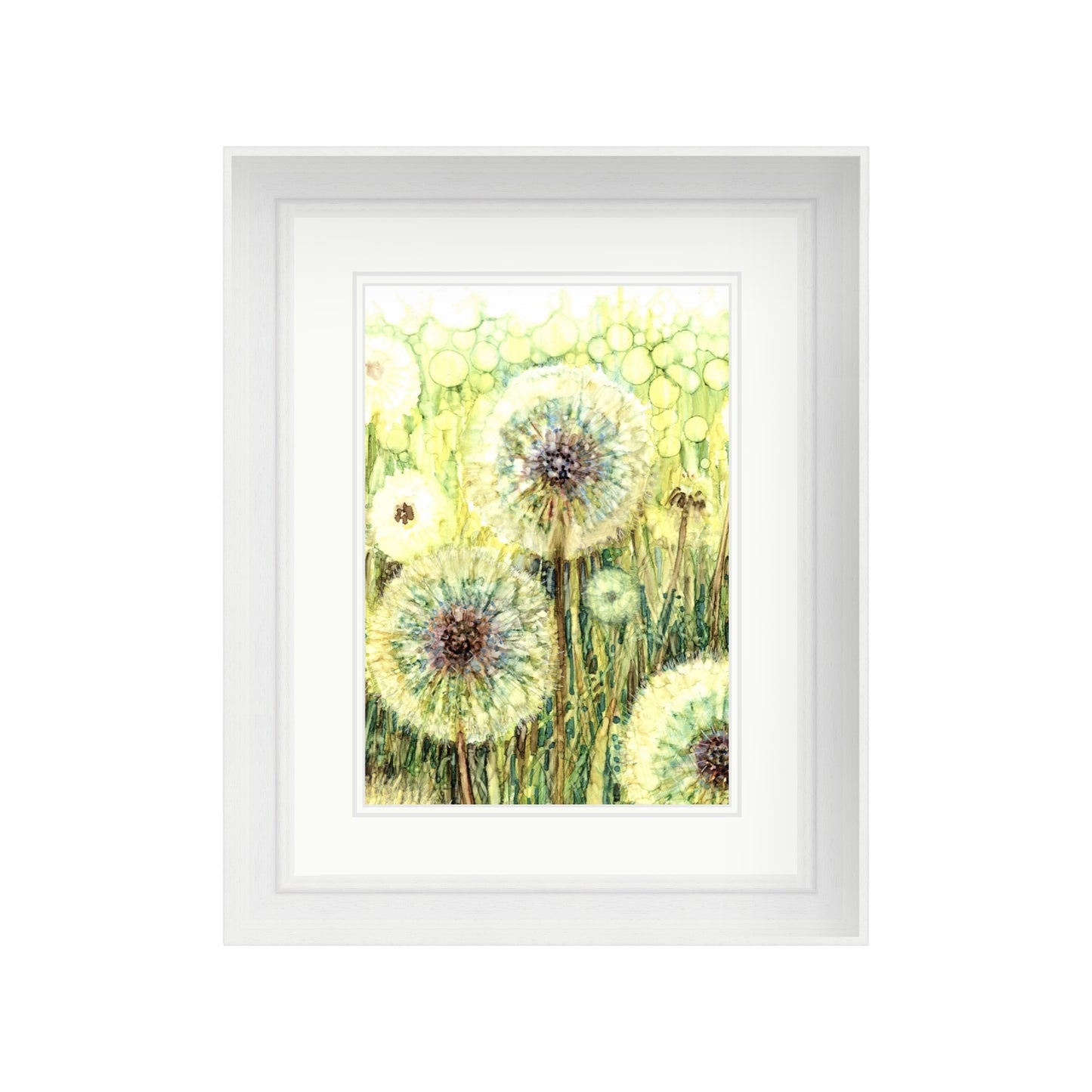Dandelion Clocks in Alcohol Inks