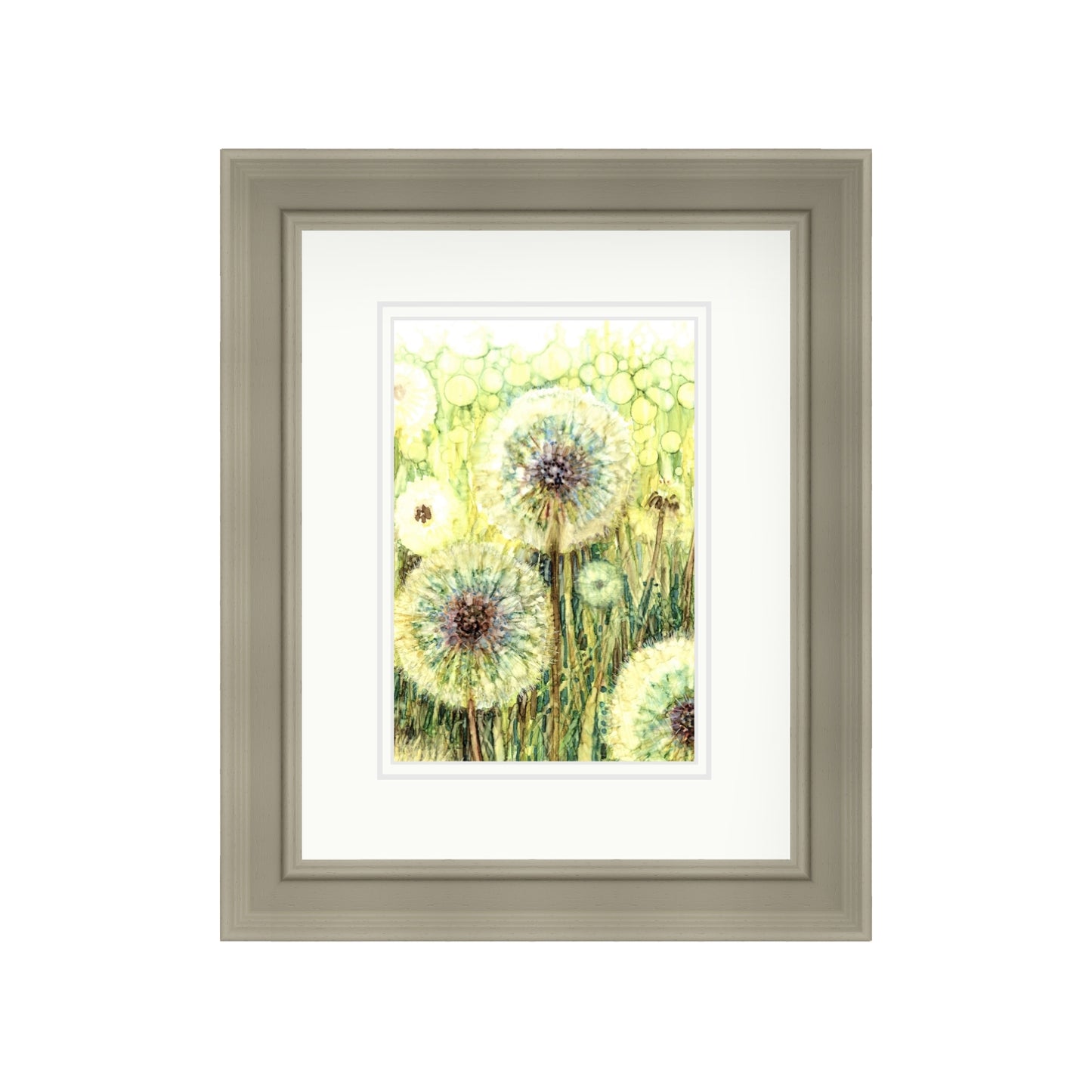 Dandelion Clocks in Alcohol Inks