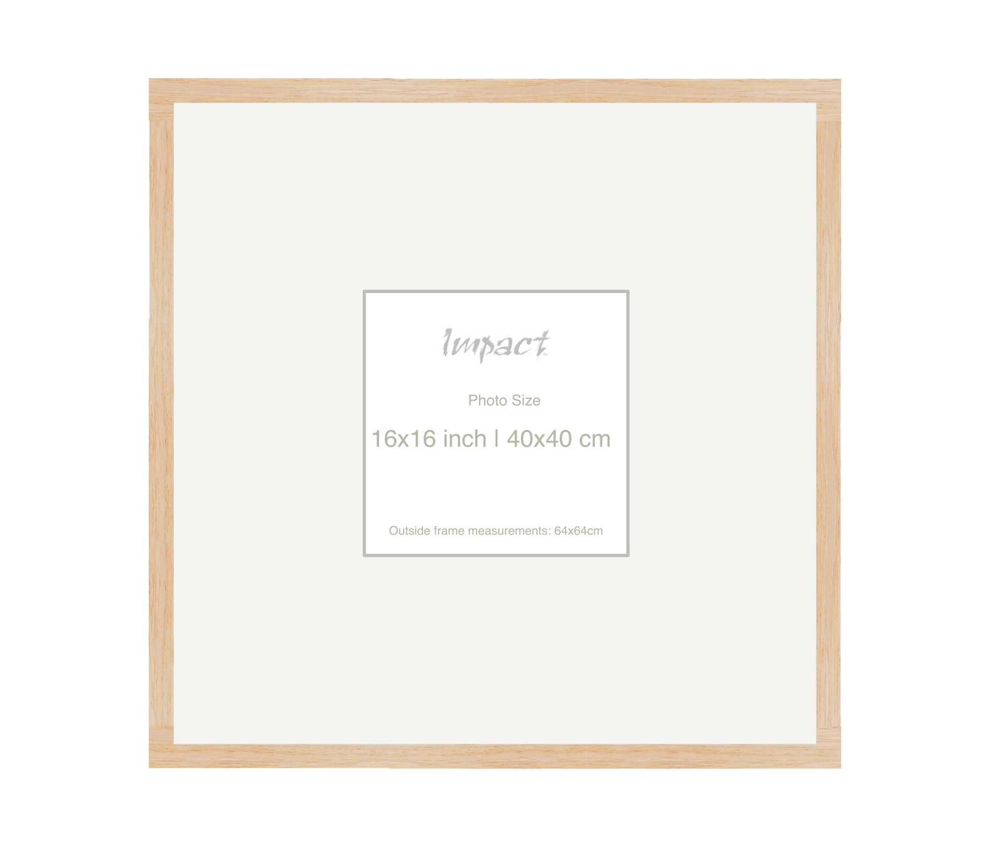 LOFT | 20mm Light Oak Frame - Photo Size (16x16 inch | 40x40 cm)