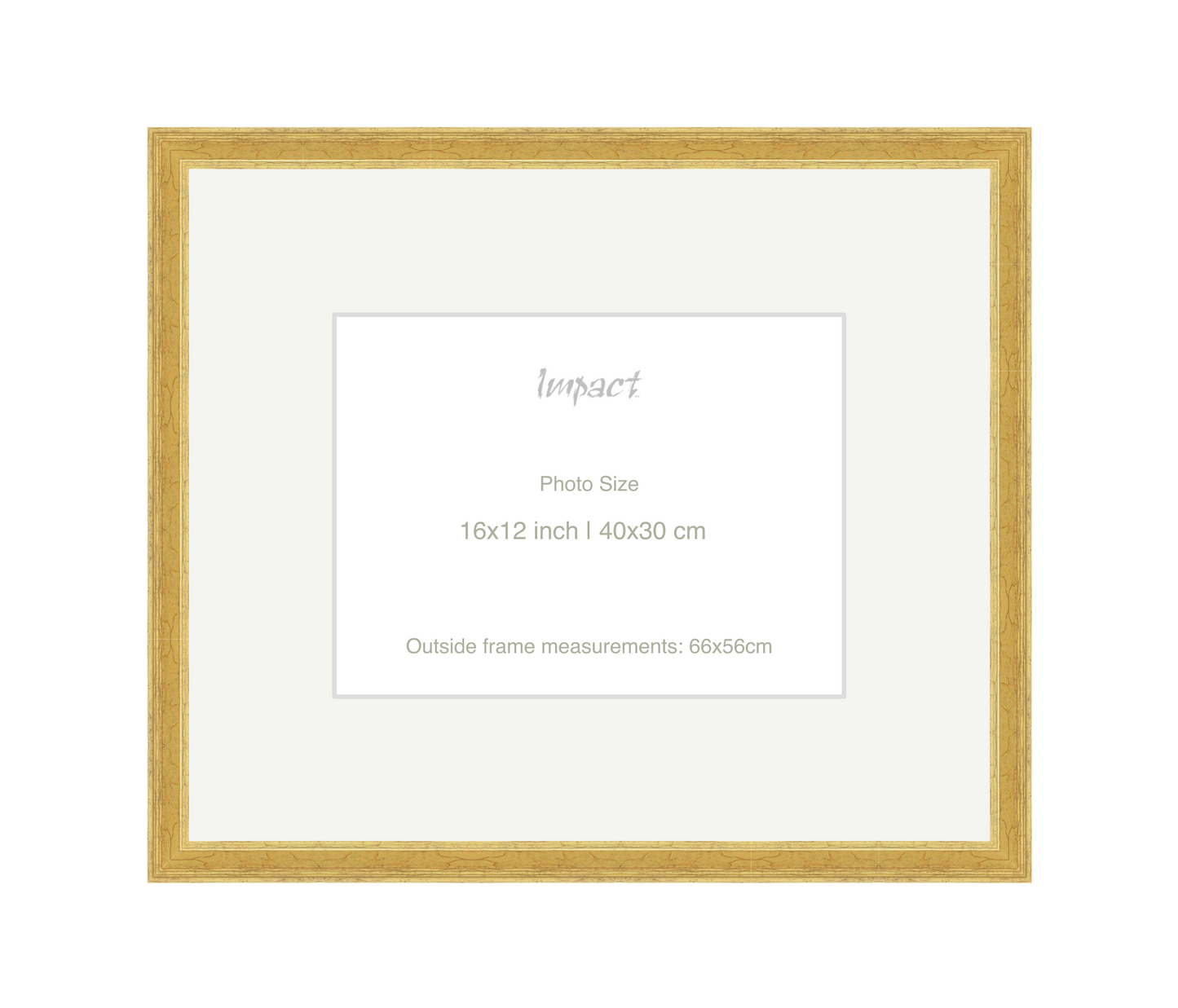 FLETCHER | 30mm Gold Frame - Photo Size (16x12 inch | 40x30 cm)