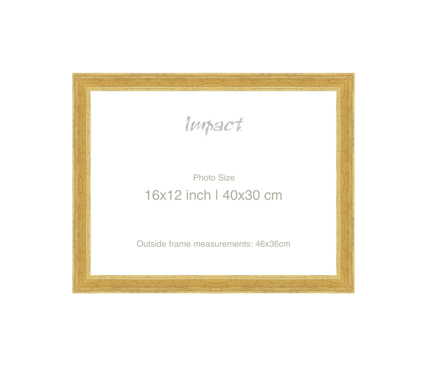 FLETCHER | 30mm Gold Frame - Photo Size (16x12 inch | 40x30 cm)
