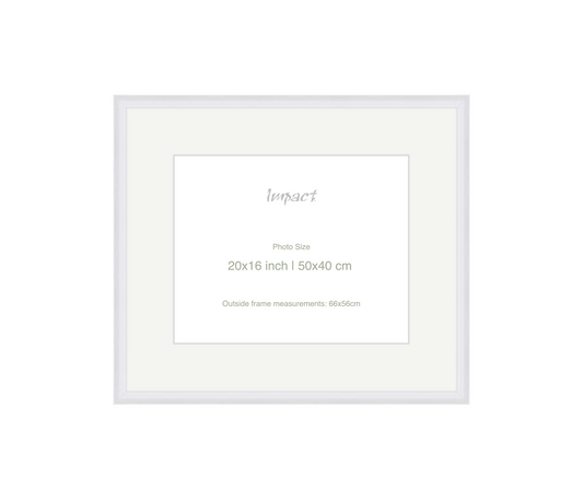 FLETCHER | 30mm White Frame - Photo Size (20x16 inch | 50x40 cm)