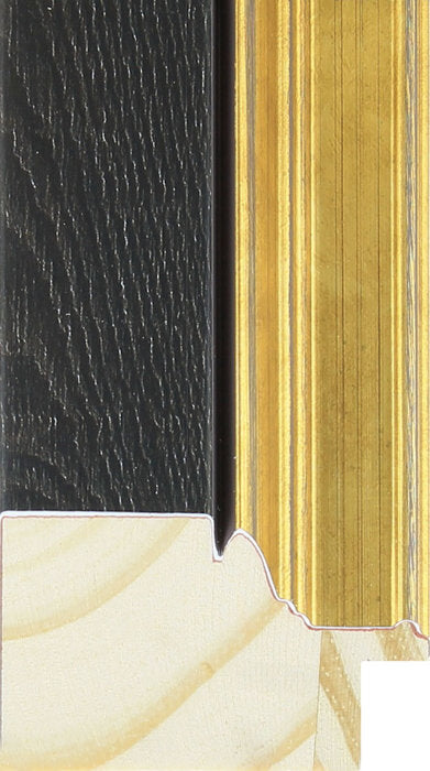 ADAMS | 50mm Black, Gold Edge Wood Frame