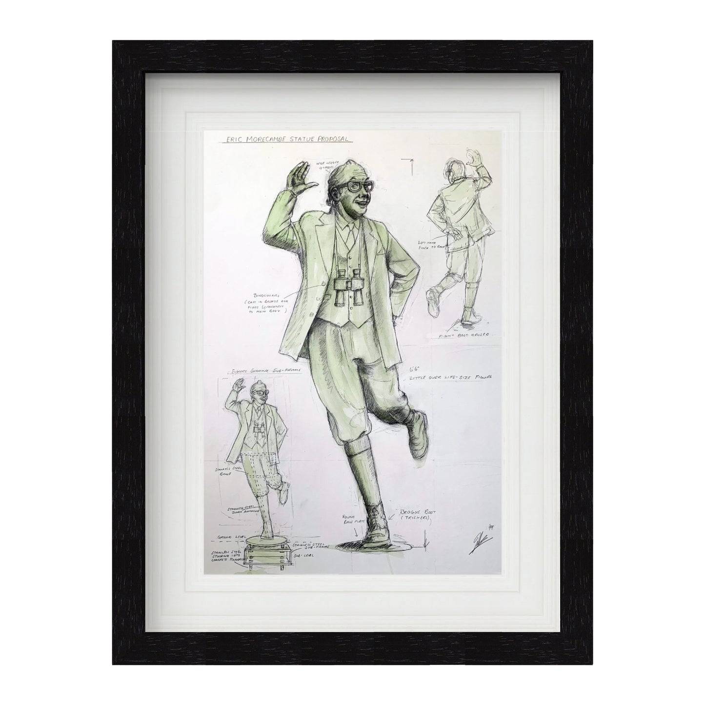 Eric Morecambe Statue (working drawing)