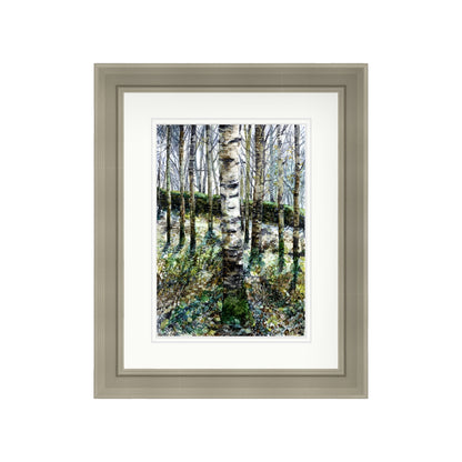 Silver Birch in Alcohol Ink with Viridian