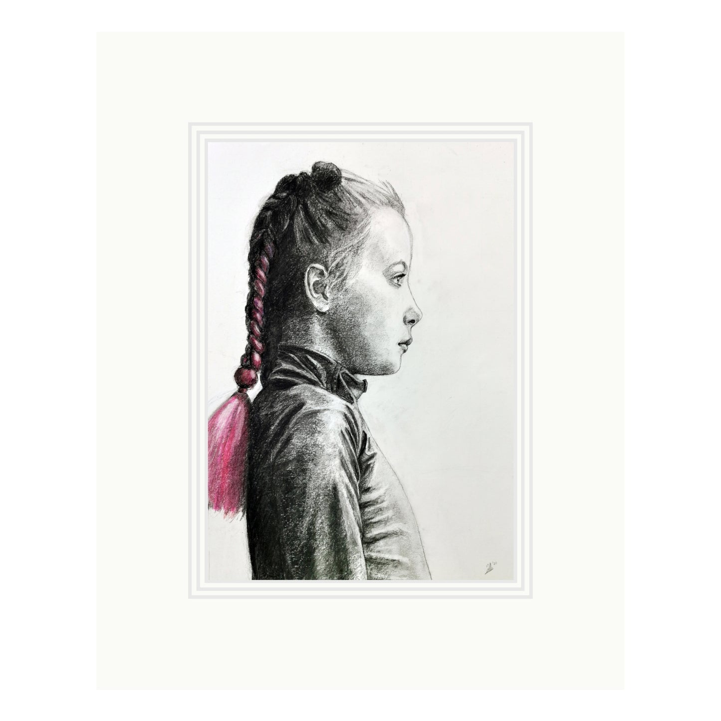 Girl with Pink Braid