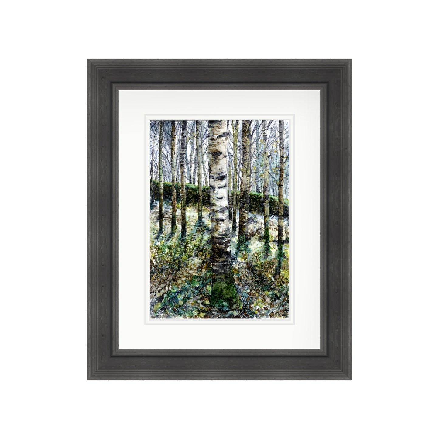 Silver Birch in Alcohol Ink with Viridian