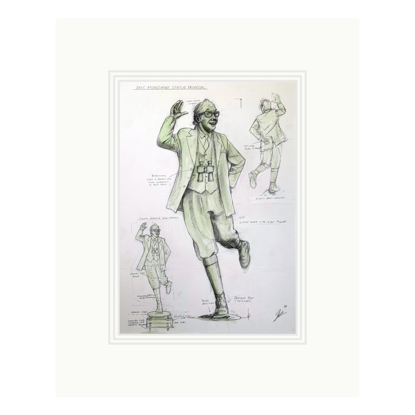 Eric Morecambe Statue (working drawing)