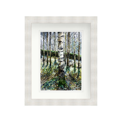 Silver Birch in Alcohol Ink with Viridian