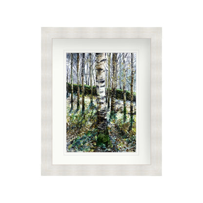 Silver Birch in Alcohol Ink with Viridian