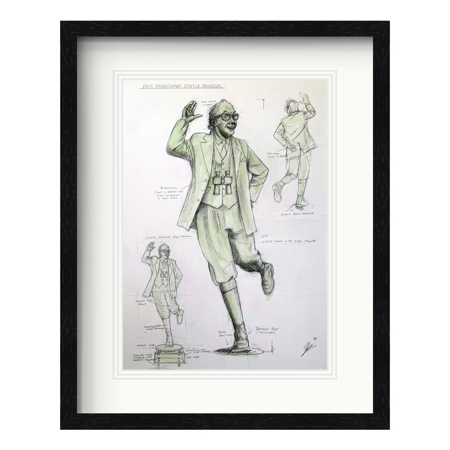 Eric Morecambe Statue (working drawing)