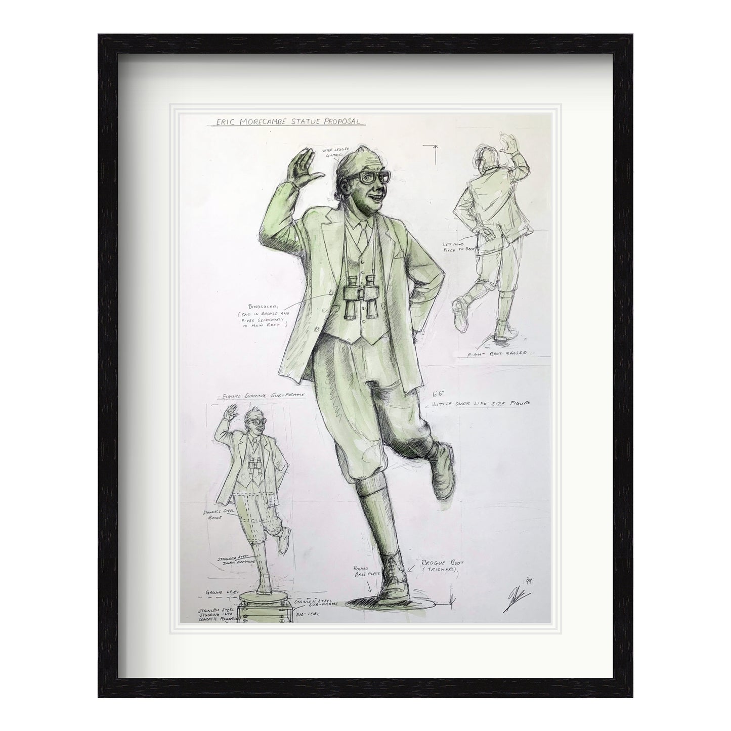 Eric Morecambe Statue (working drawing)