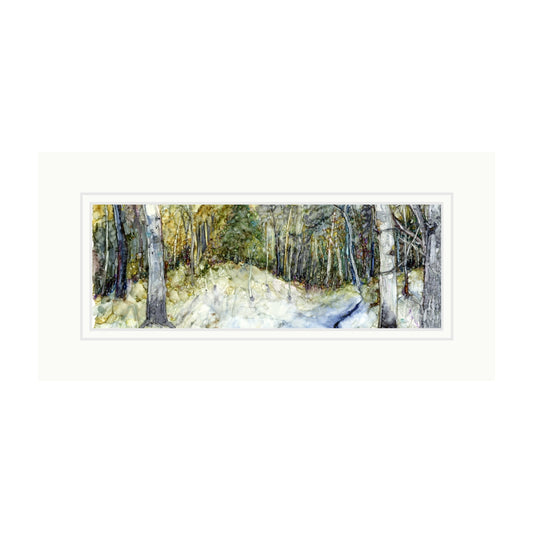 Winter Woodland with Stream in Alcohol Ink