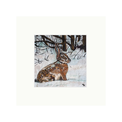 Hare in Snowy Woodland