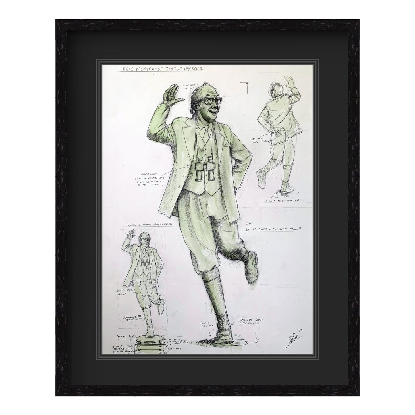 Eric Morecambe Statue (working drawing)