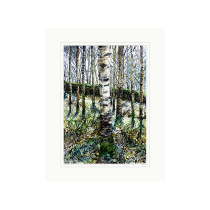 Silver Birch in Alcohol Ink with Viridian