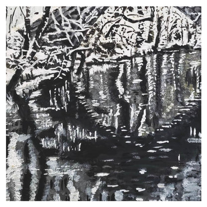 Snowy Willow Bridge with red