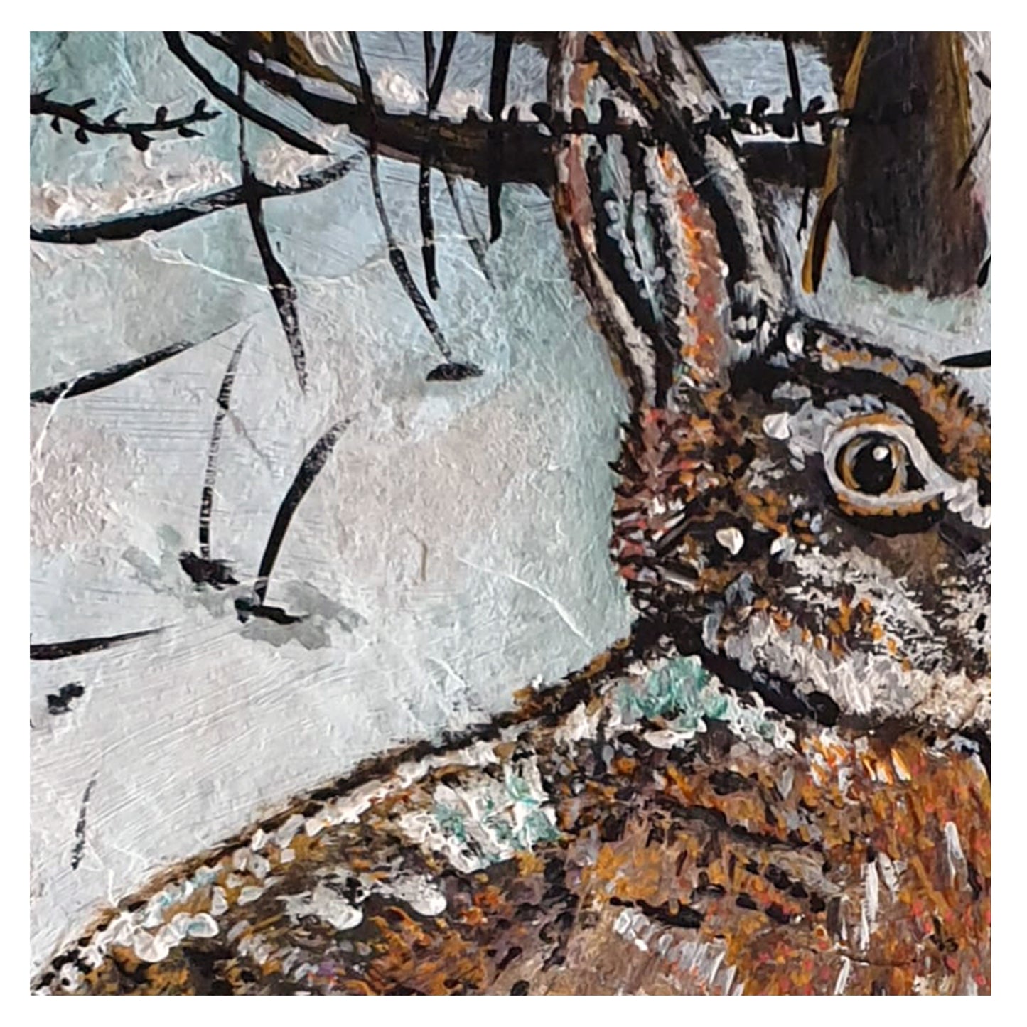 Hare in Snowy Woodland