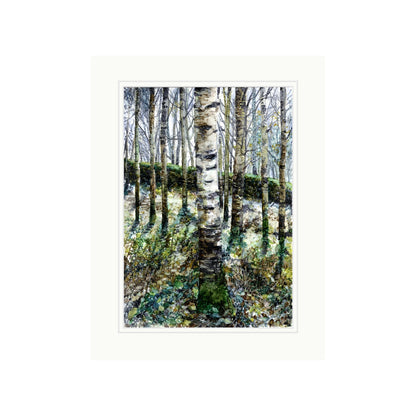 Silver Birch in Alcohol Ink with Viridian