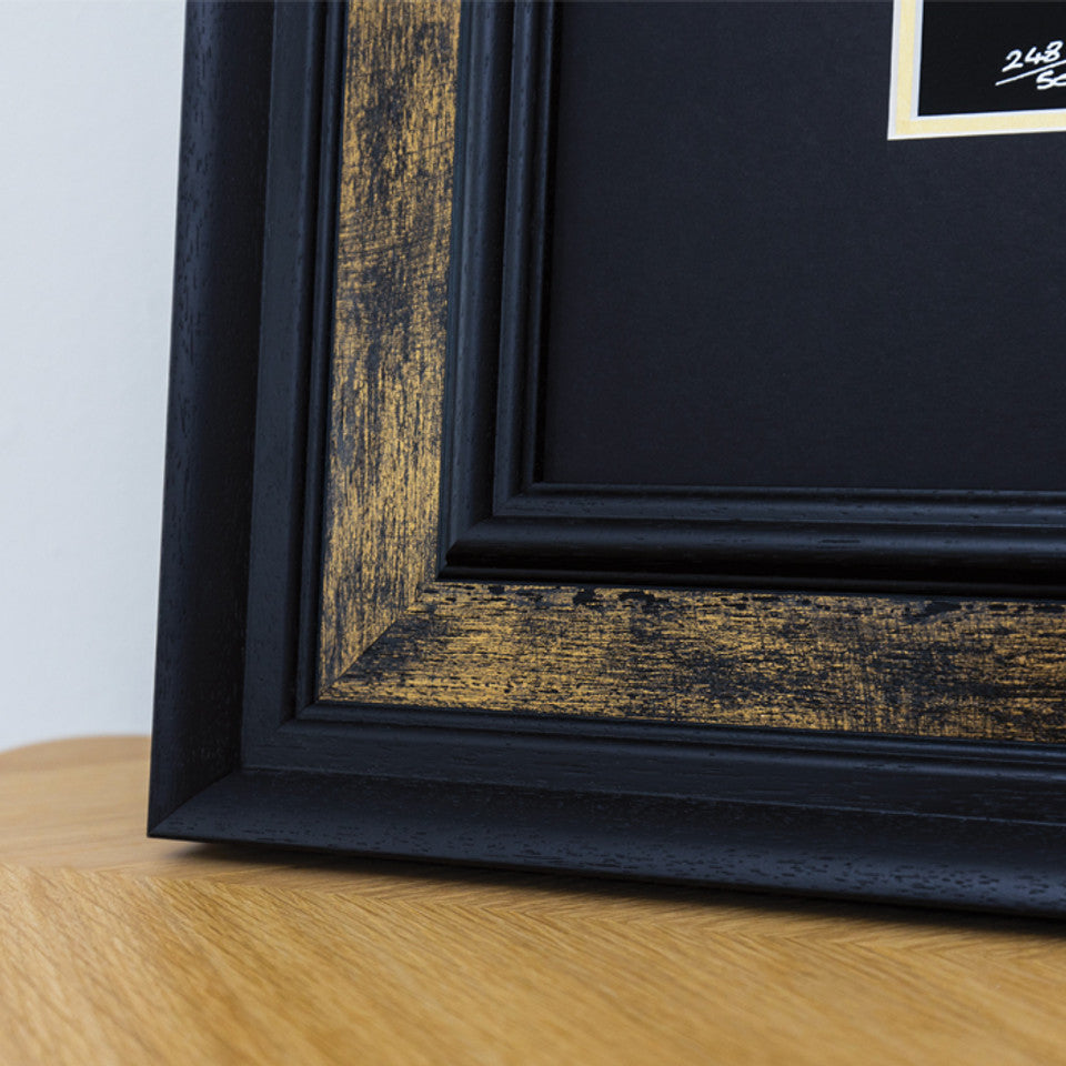 GALWAY | 84mm Black, Gold, Wood Frame