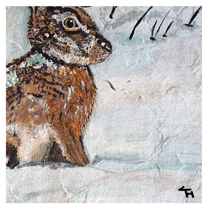 Hare in Snowy Woodland