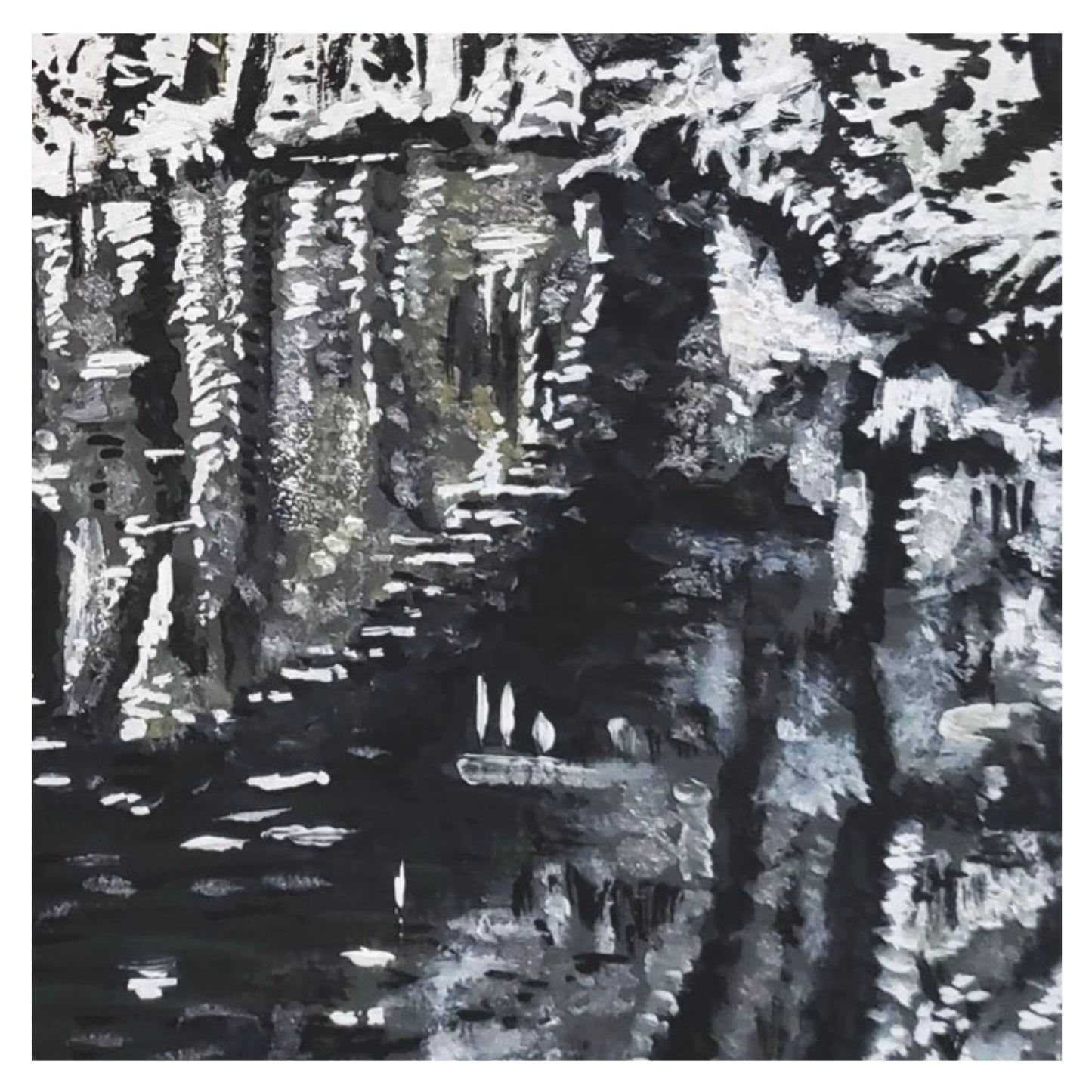 Snowy Willow Bridge with red