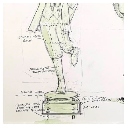 Eric Morecambe Statue (working drawing)