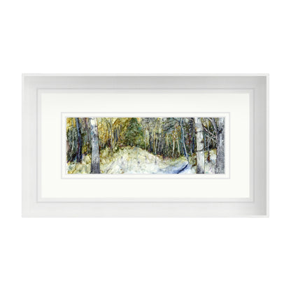 Winter Woodland with Stream in Alcohol Ink