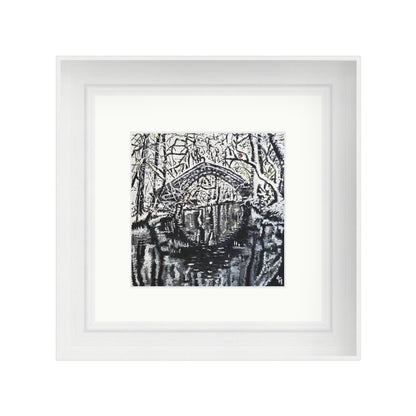 Snowy Willow Bridge with red