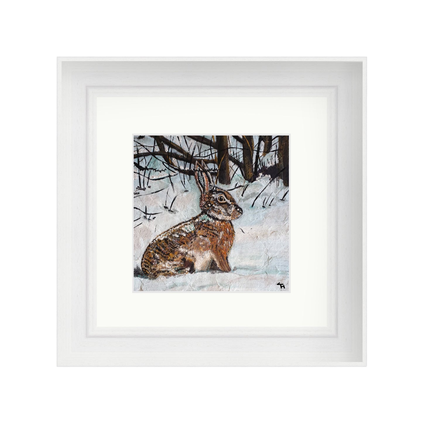 Hare in Snowy Woodland