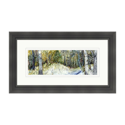 Winter Woodland with Stream in Alcohol Ink