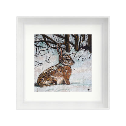 Hare in Snowy Woodland
