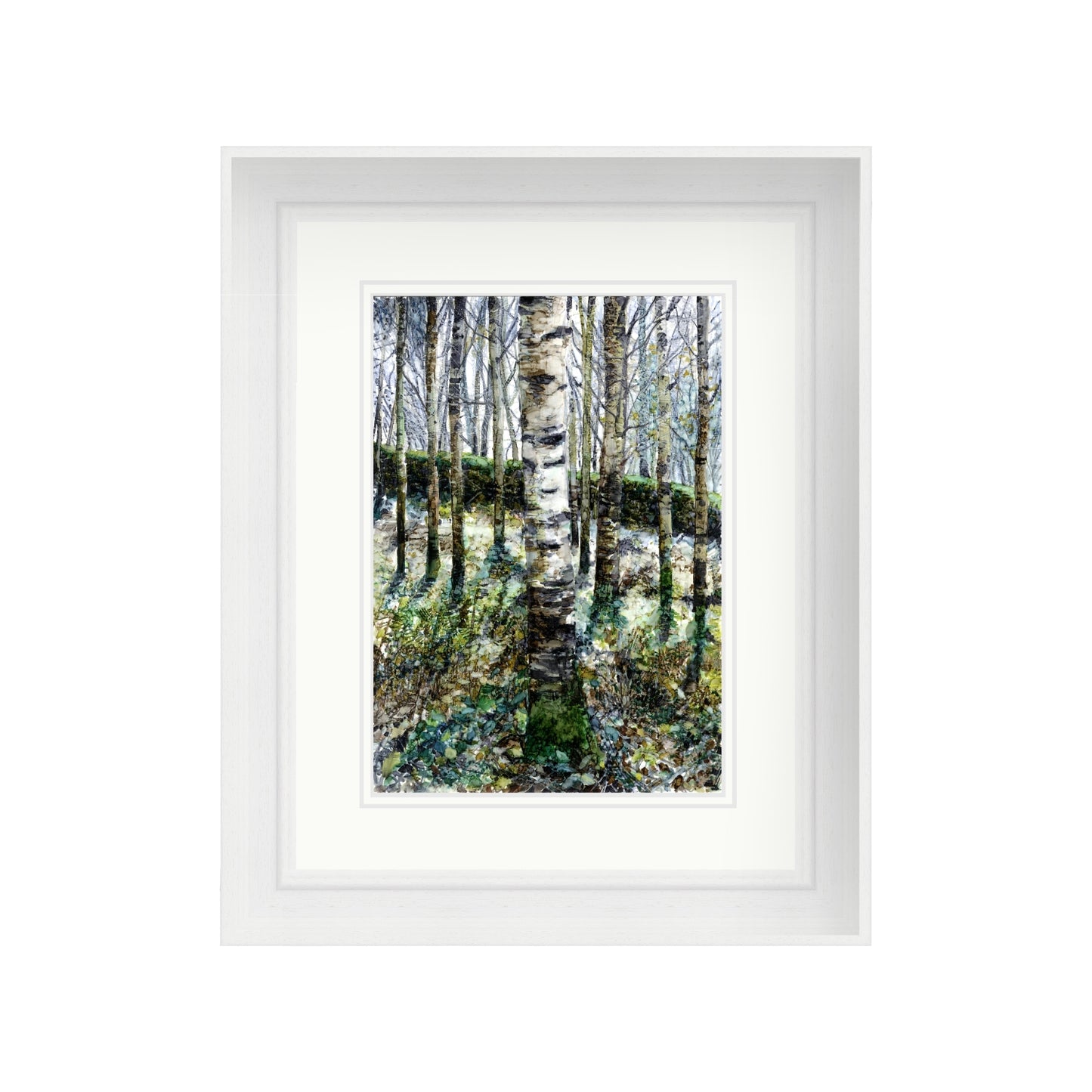 Silver Birch in Alcohol Ink with Viridian